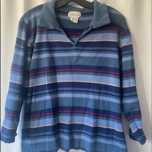 Stripped polo sweater